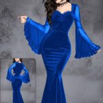 فستان شتوي طويل مخمل ميرميد