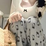 بيجامة صيفي حريمي قطعتين بطابع كيوت ورسومات لطيفة – كود 0092 