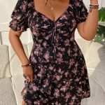 كاش مايوه بيتي صيفي بيج سايز مورد أسود