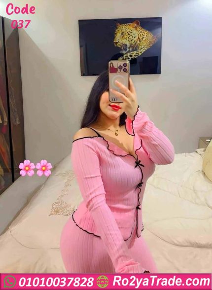 بيجامة حريمي صيفي ريب مضلع وان سايز شيك