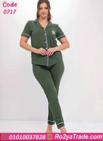 بيجامة حريمي صيفي وان سايز ناعمة مريحة