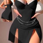 لانجري قصير أنيق كود 0831 – تصميم جريء بفتحات جانبية