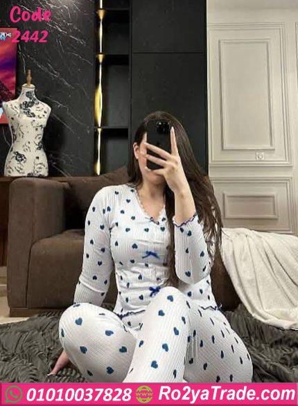 بيجامة حريمي صيفي قطن كود 2442