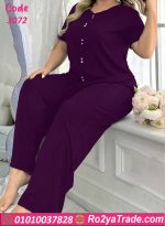 بيجامة حريمي بيج سايز قطن صيفي كود 3072