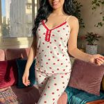 بيجامة حريمي صيفي قطن كود 6057
