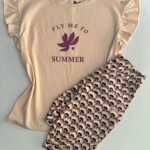 بيجامة حريمي صيفي بطبعة Summer شيك