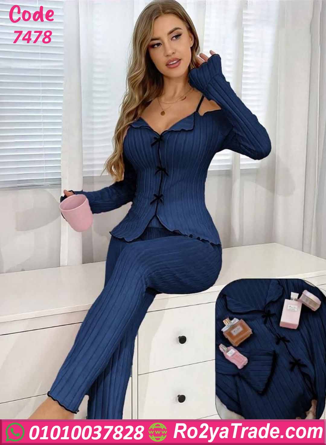 بيجامة حريمي صيفي أوف شولدر أنيقة وان سايز