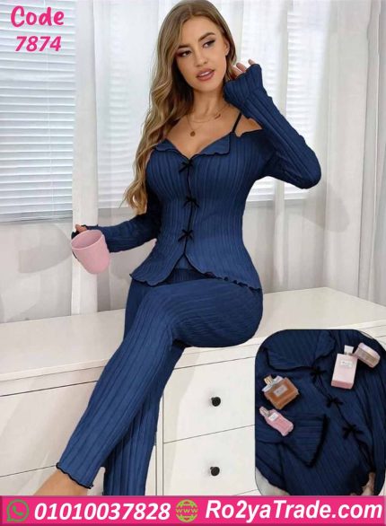 بيجامة حريمي صيفي بيج سايز أوف شولدر أنيقة