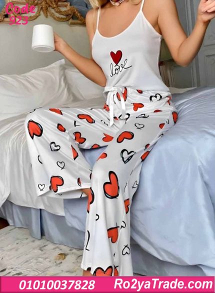 بيجامة حريمي صيفي قلوب كود 923