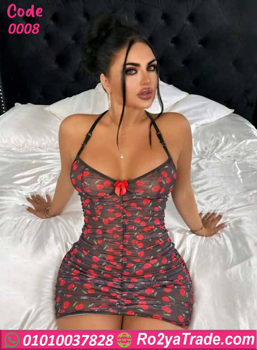 لانجري شفاف قصير كرز