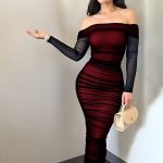 فستان سواريه حريمي أوف شولدر