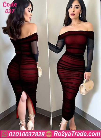 فستان سواريه حريمي أوف شولدر