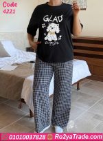 بيجامة حريمي صيفي بيج سايز قطن