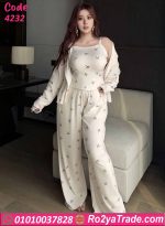 بيجامة حريمي صيفي 3 قطع بيج سايز