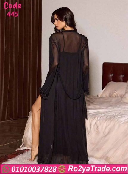 لانجري طويل مع روب شفاف