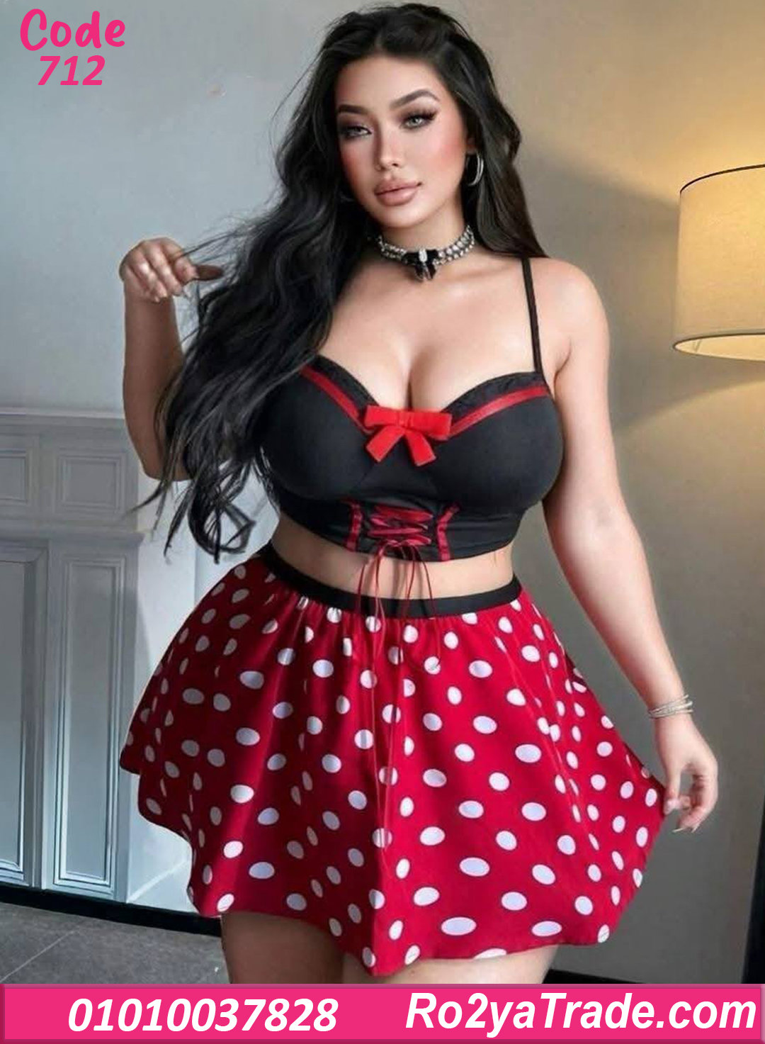لانجري حريمي بيج سايز بولكا دوت كود 712