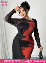 فستان حريمي صيفي طويل مشجر كود 0117