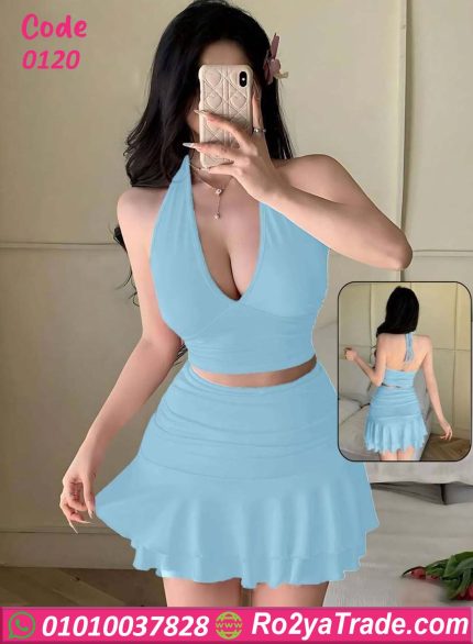 لانجري ميني جيب حريمي برقبة هالتر