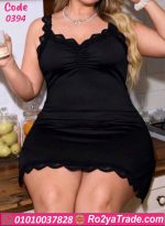 لانجري أسود قصير بيج سايز