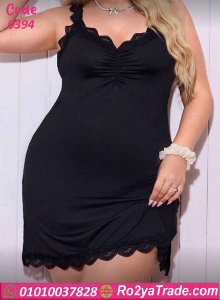 لانجري أسود قصير بيج سايز