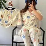 بيجامة حريمي 3 قطع صيفي