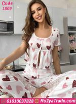 ⁦بيجامة قلوب - كود 1809⁩ - الصورة ⁦3⁩