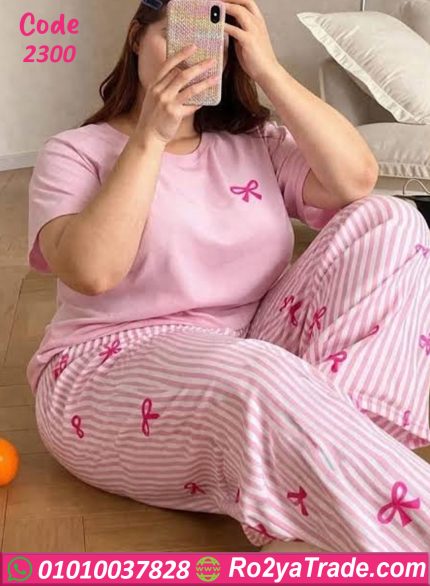 بيجامة نسائية بيج سايز فيونكات
