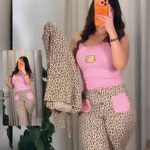 بيجامة صيفية نسائية 3 قطع تايجر