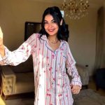 بيجامة كرتونية مخططة نسائية