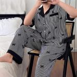 بيجامة مخططة بيج سايز