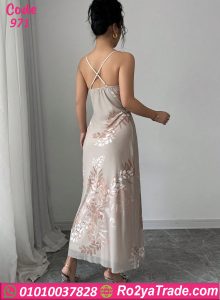 لانجري طويل ساتان مشجر كود 971
