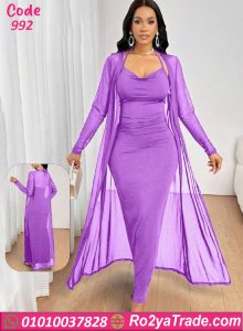 لانجري طويل مع روب شفاف كود 992