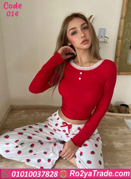 بيجامة حريمي فراولة صيفي