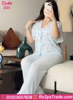 بيجامة حريمي صيفية شيفون
