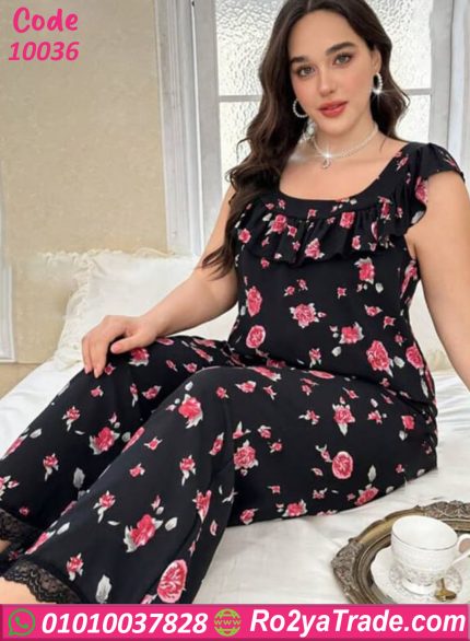 بيجامة ورد بيج سايز