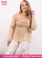 بيجامة أوف شولدر صيفية وان سايز