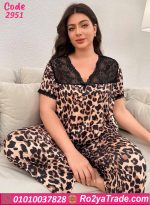 بيجامة صيفية حريمي بيج سايز ليوبارد