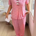 بيجامة صيفية بيج سايز قلوب
