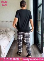 بيجامة صيفية بيج سايز كاروهات
