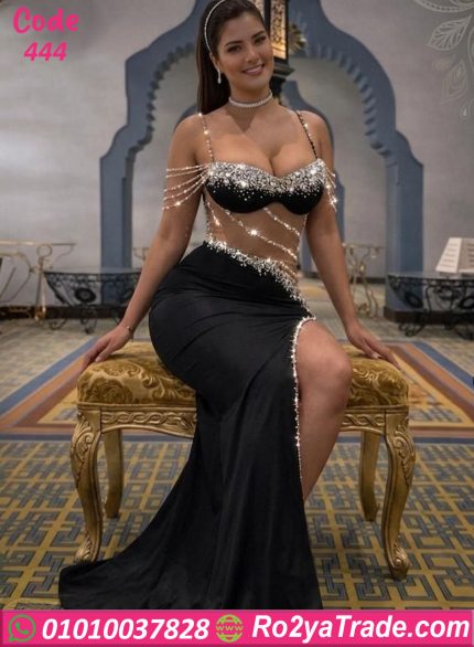 لانجري طويل سهرة ستراس