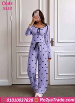 بيجامة صيفية حريمي بأكمام طويلة