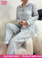 بيجامة صيفية مخططة كود 6082