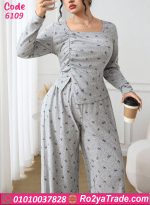 بيجامة حريمي صيفي بأكمام طويلة
