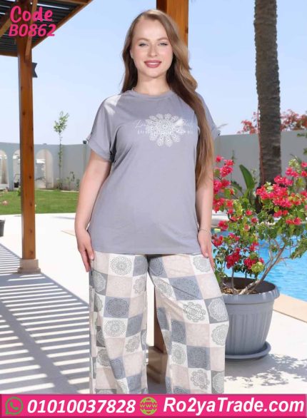 بيجامة صيفي بيج سايز كود B0862