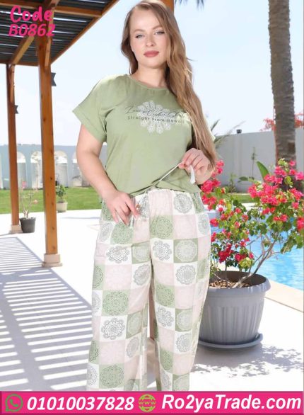 بيجامة صيفي بيج سايز كود B0862